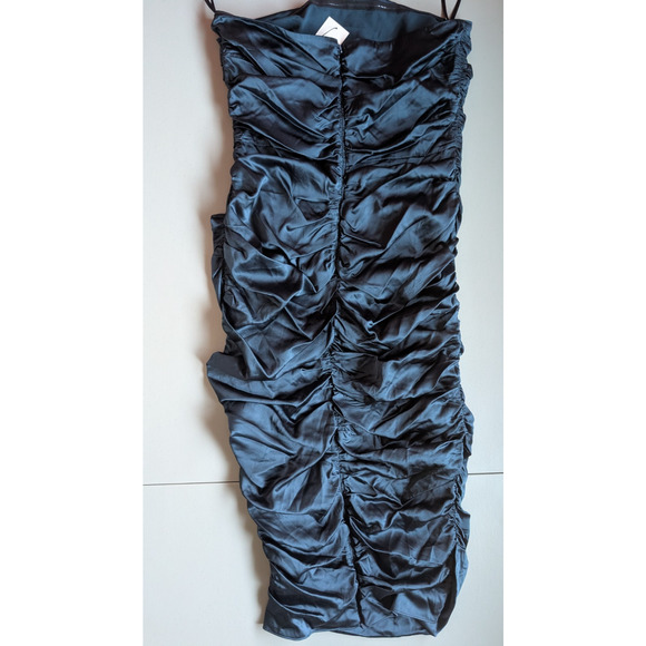 NWT Veronica Beard Kupa Ruched Strapless Midi Dress Size 12 Petrol #3H510 - Picture 5 of 10